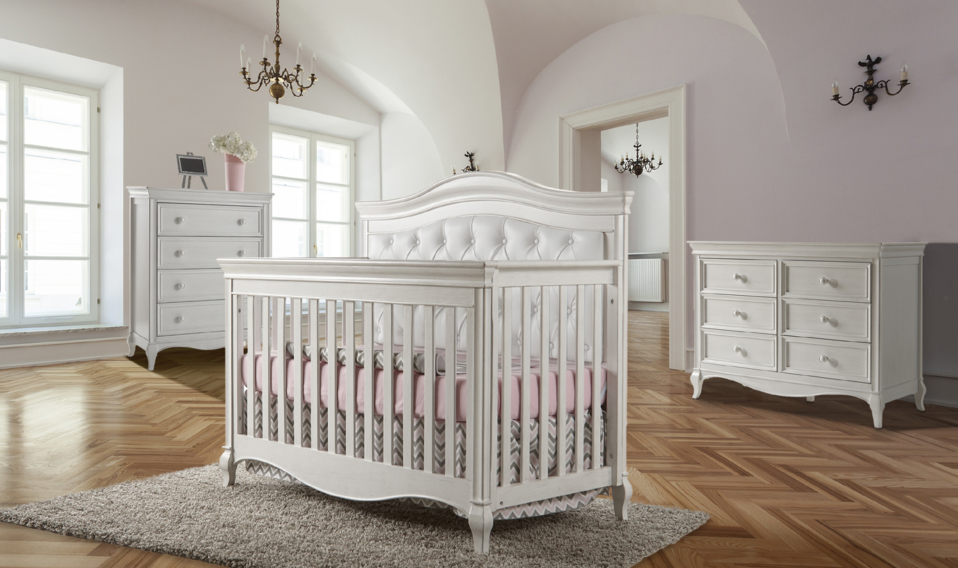 Diamante Forever Crib - White Vinyl Panel