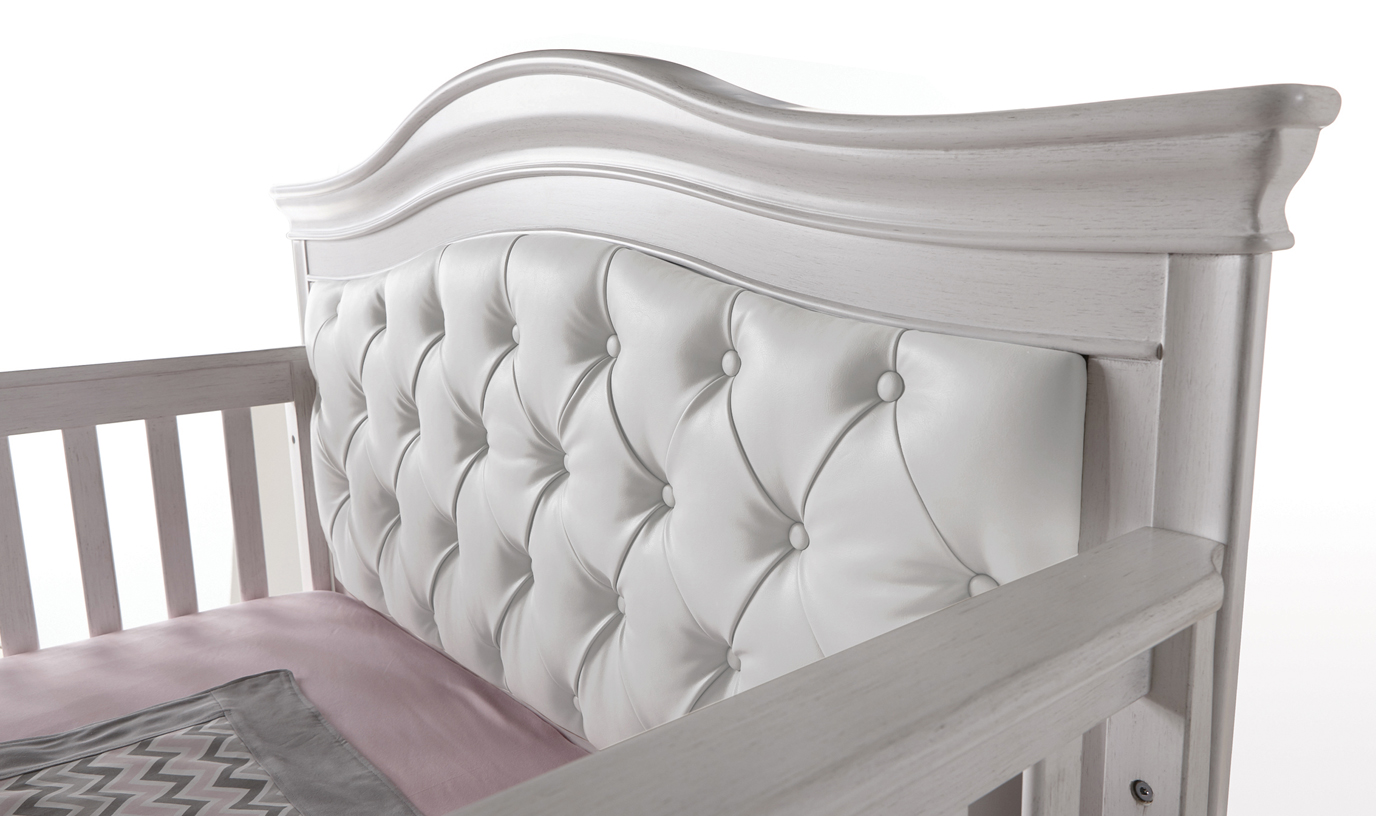 Our breath-taking <b>Diamante Collection</b>, featuring also a the <b>Diamante 2402 Convertible Crib</b> with the white vinyl headboard panel</b>.