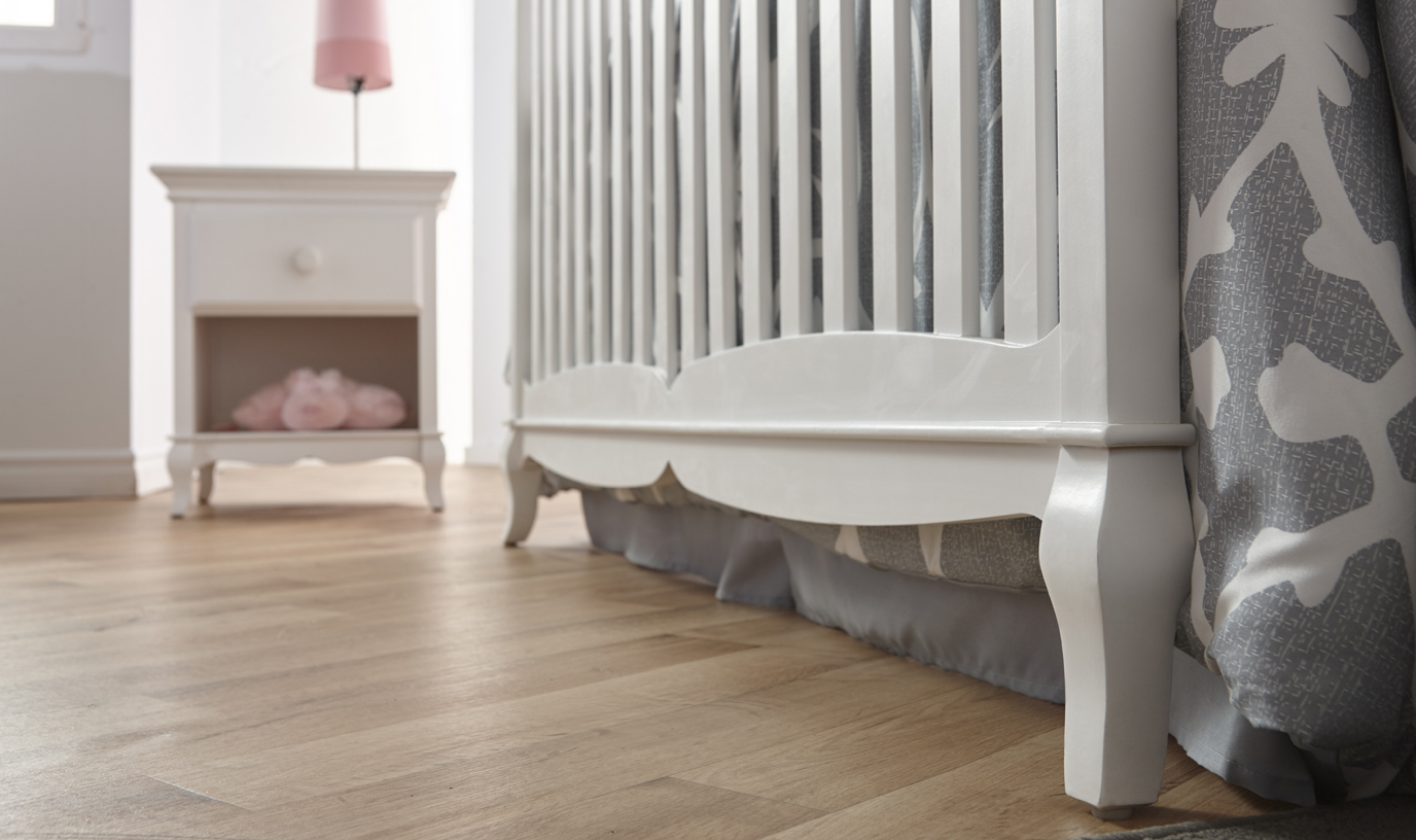 <b>Mantova Full-Size Bed</b>, in White.  The Mantova Crib can convert into a full-size bed (with the purchase of the <b>Full-Size Bed Rails</b>, sold separately).  It can also convert into a toddler bed with the purchase of a Toddler Rail (sold separately).