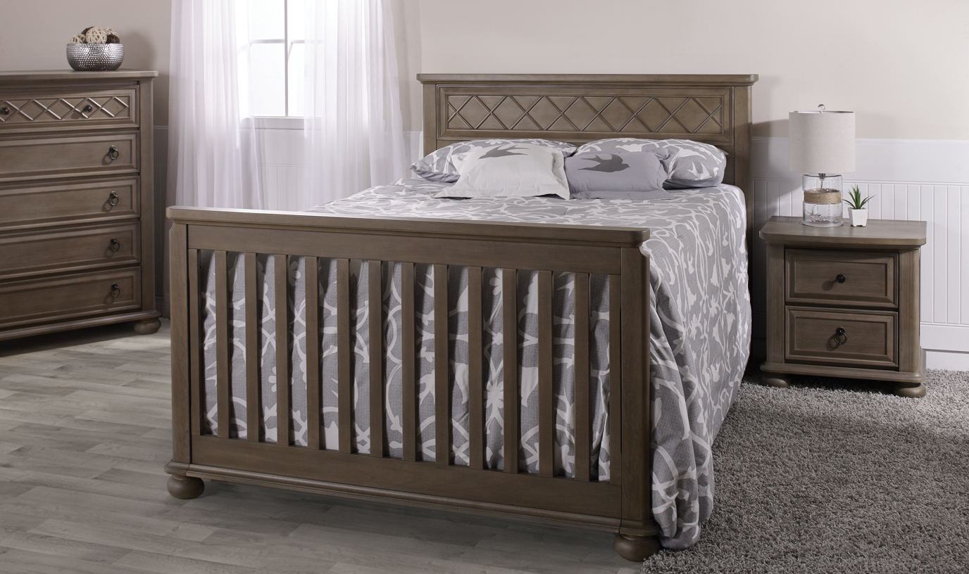 Now in Stock: our brand new <b>Vittoria</b>. Another example of elegance and refined taste.  Here is the Vittoria converted into a beautiful full-size bed, in Distressed Desert.